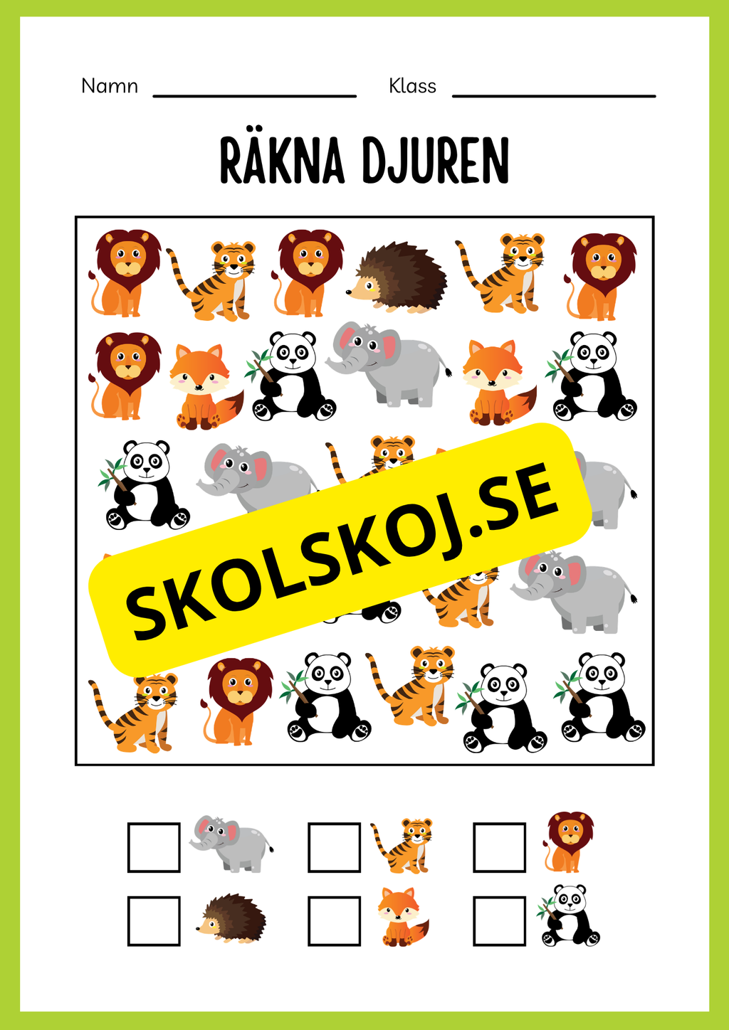 Jag lär mig skriva - Tema djur (33 sidor)