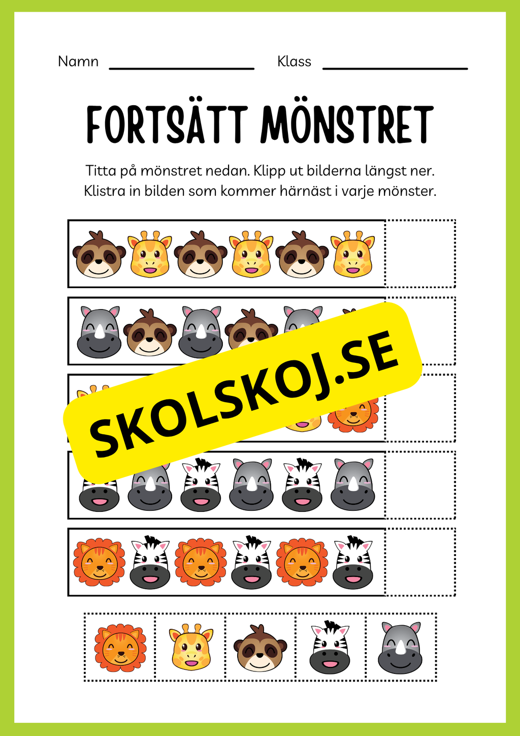 Jag lär mig skriva - Tema djur (33 sidor)