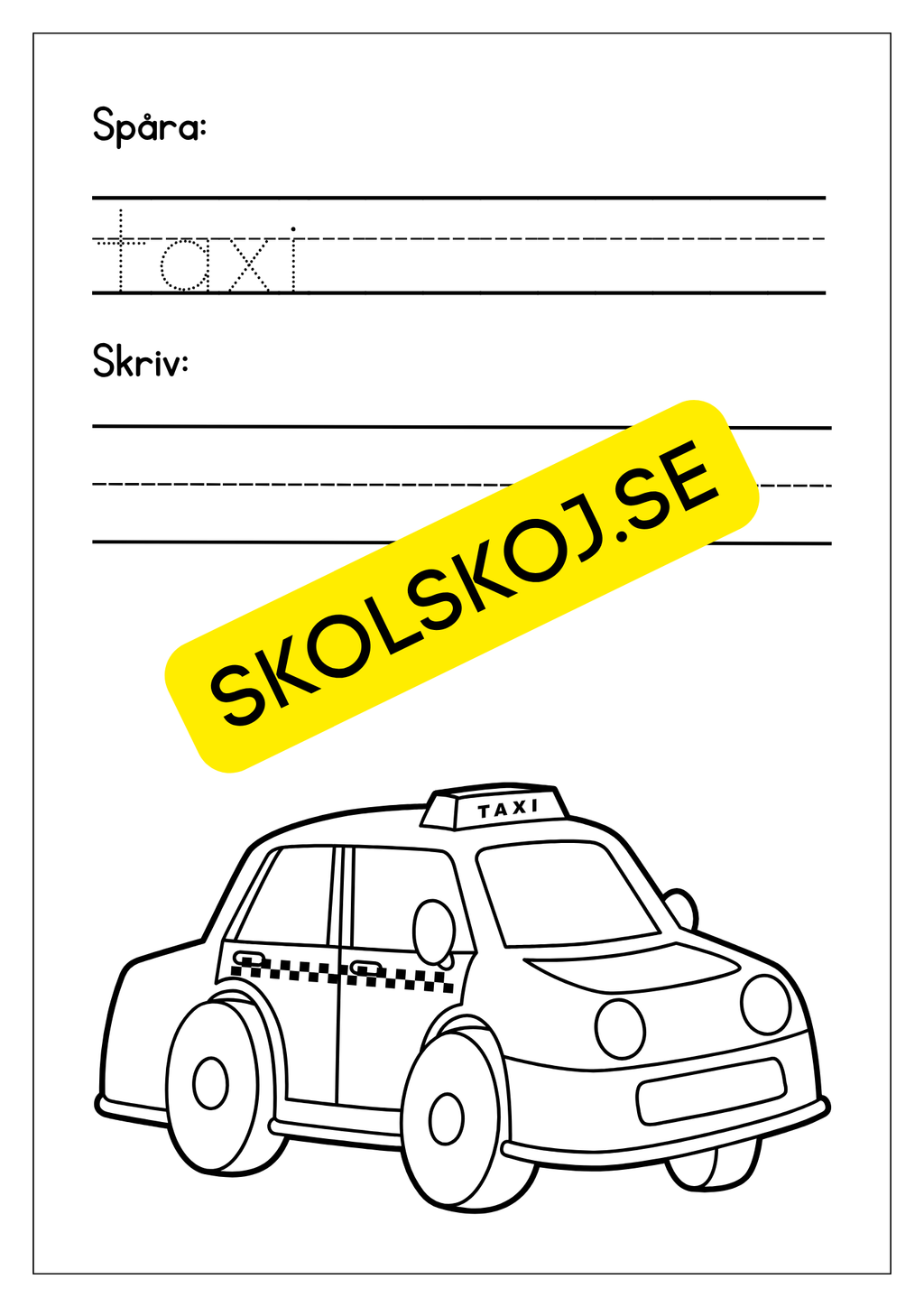Jag lar mig skriva tema fordon