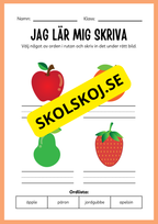 Jag lär mig skriva - Tema frukter (23 sidor)