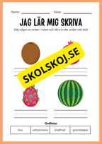 Jag lär mig skriva - Tema frukter (23 sidor)