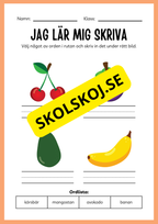 Jag lär mig skriva - Tema frukter (23 sidor)