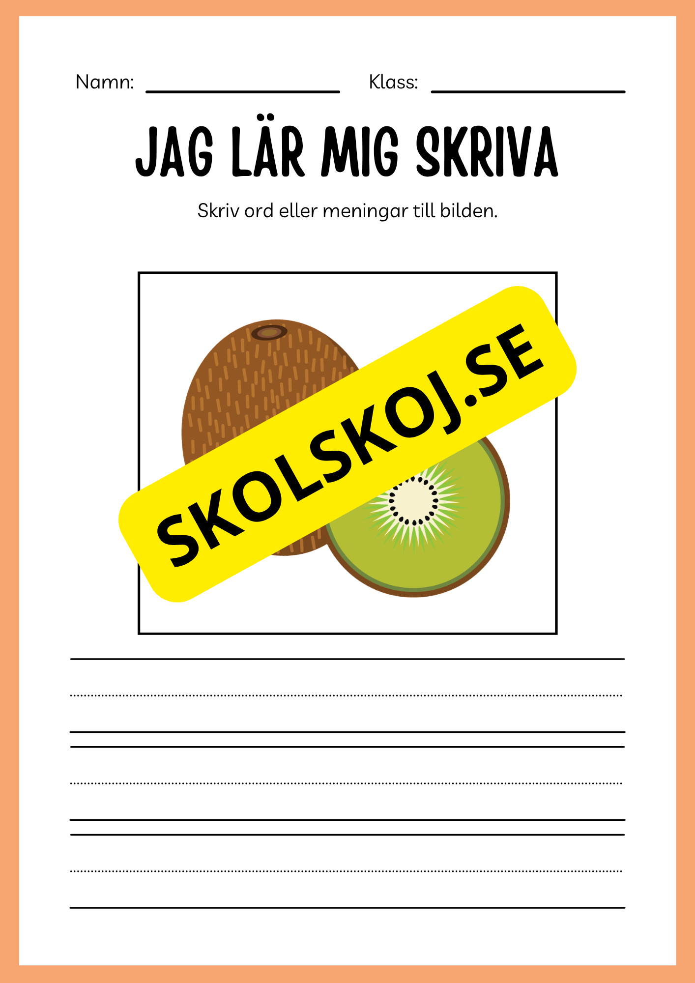 Jag lär mig skriva - Tema frukter (23 sidor)