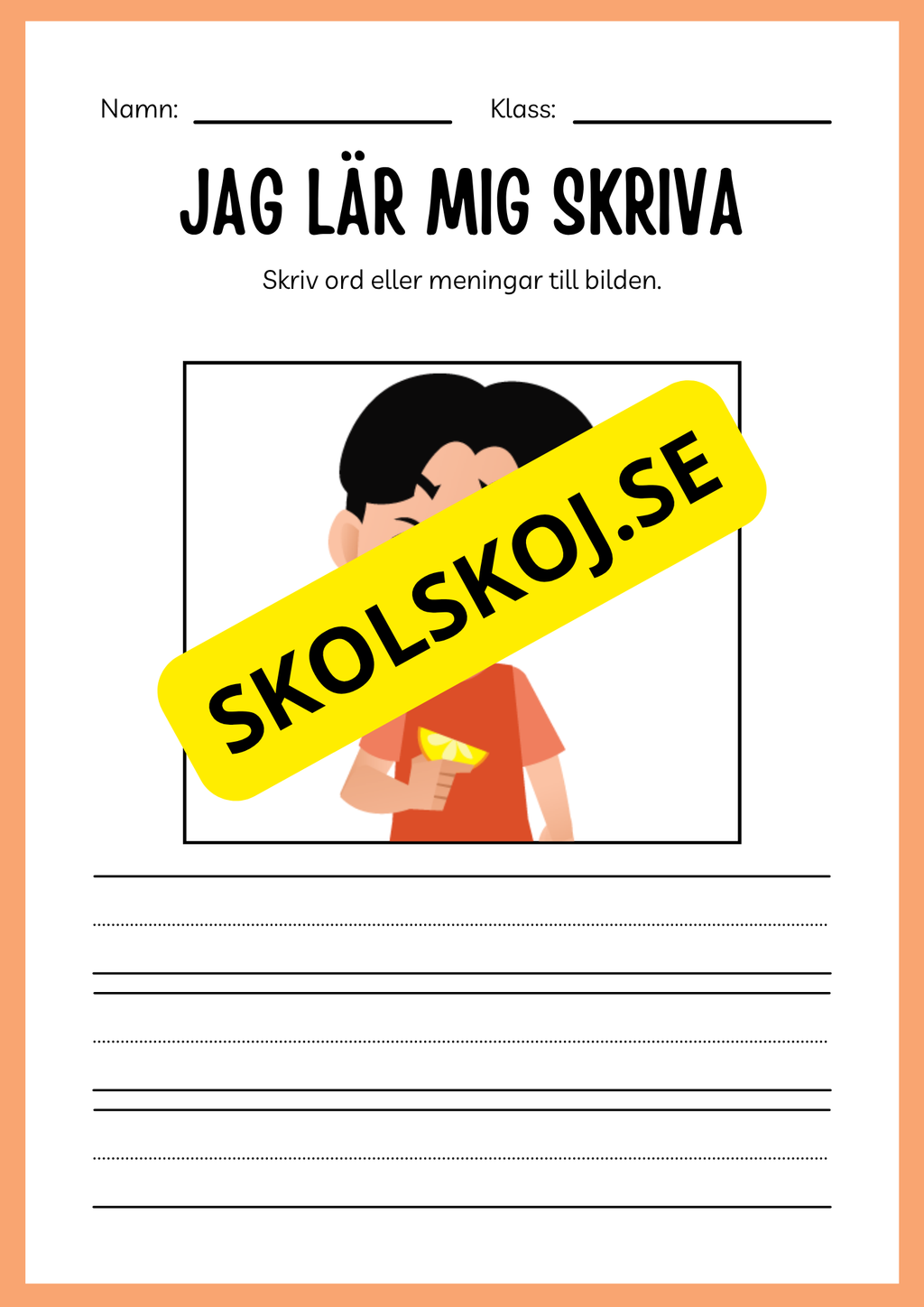 Jag lär mig skriva - Tema frukter (23 sidor)