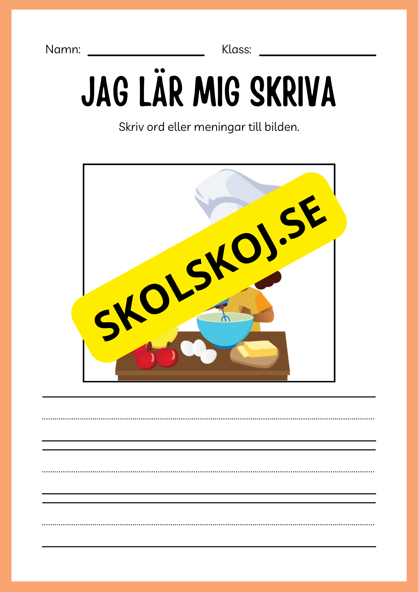 Jag lär mig skriva - Tema frukter (23 sidor)
