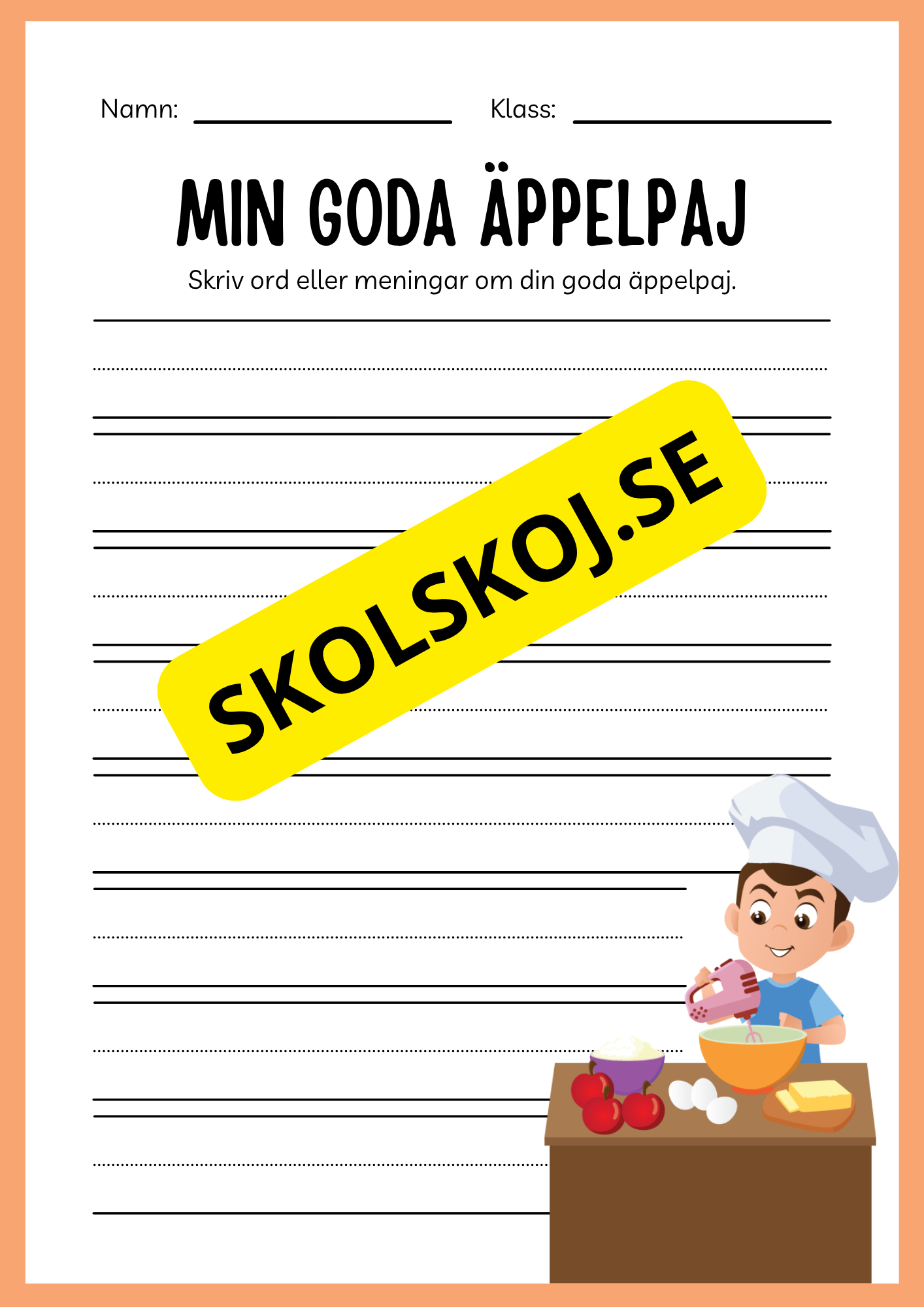 Jag lär mig skriva - Tema frukter (23 sidor)
