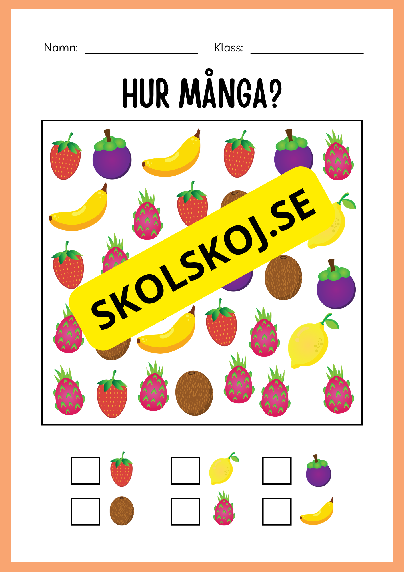 Jag lär mig skriva - Tema frukter (23 sidor)