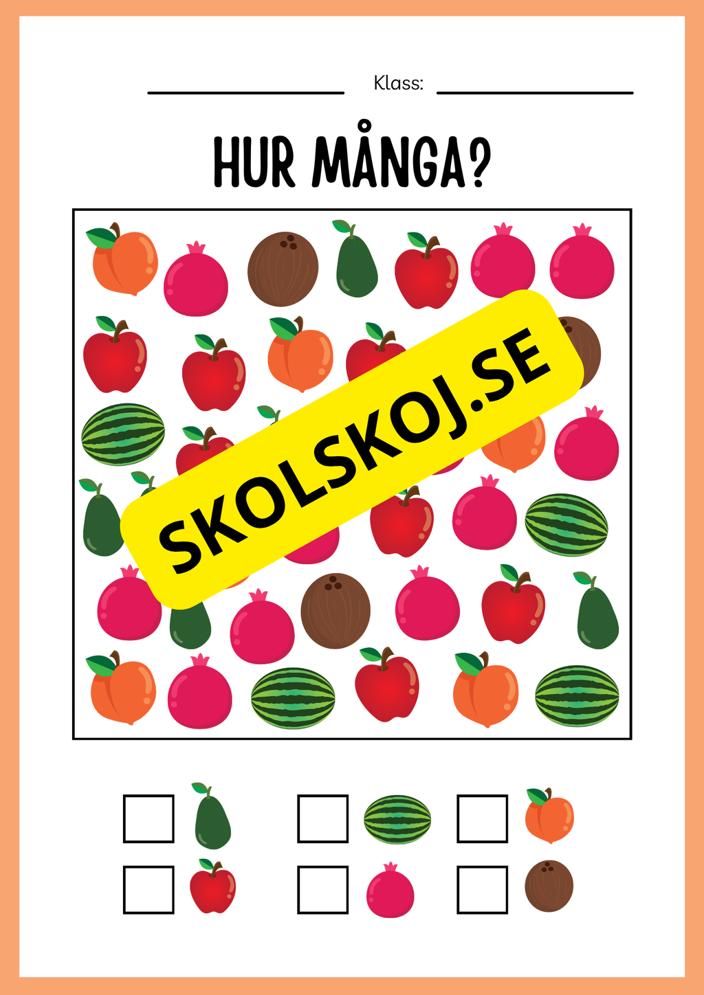 Jag lär mig skriva - Tema frukter (23 sidor)