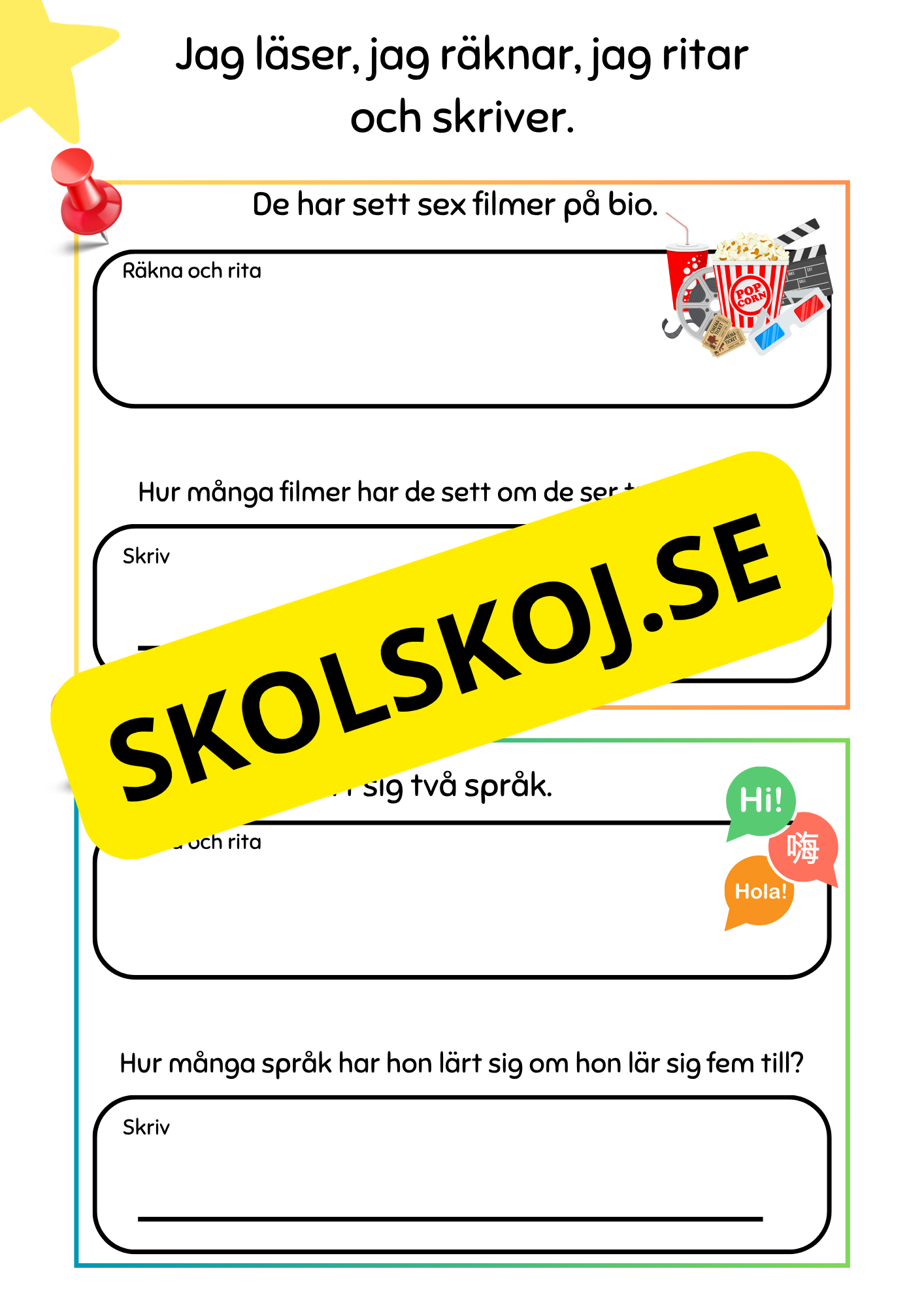 Jag läser, jag räknar, jag ritar och skriver