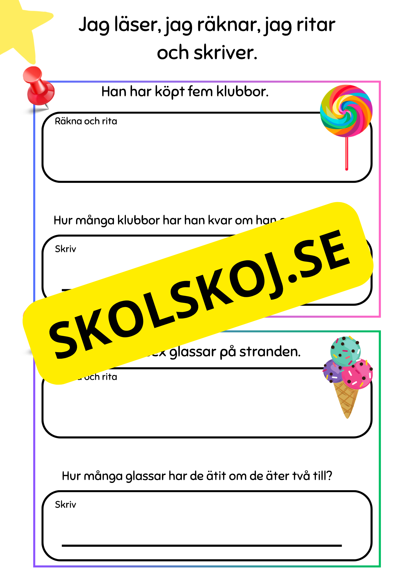 Jag läser, jag räknar, jag ritar och skriver