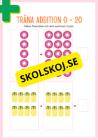 Jag tränar addition (21 sidor) - Förskola - Årskurs 3