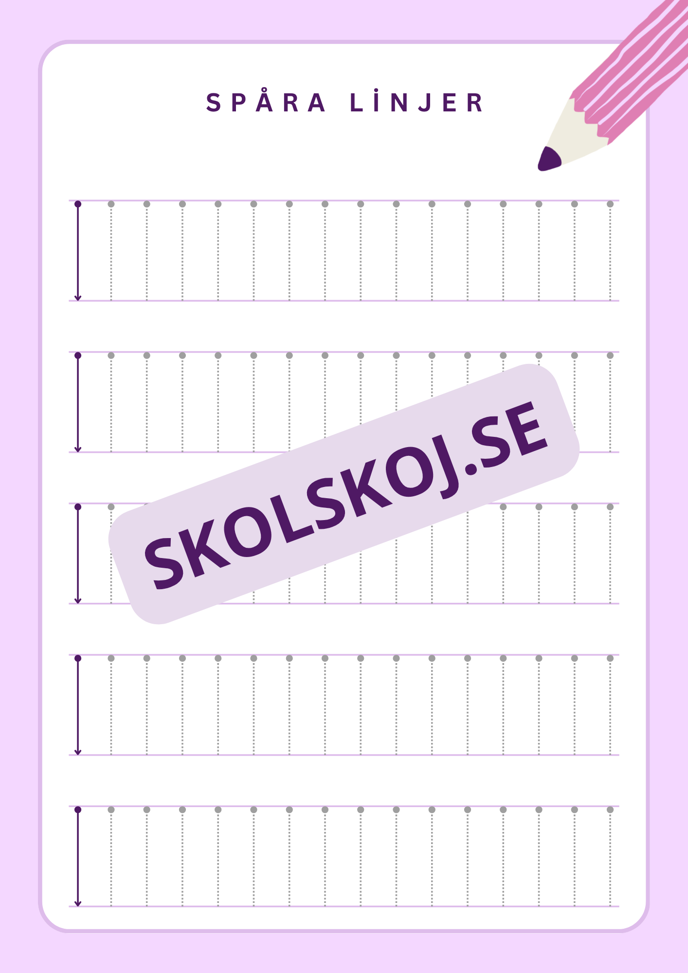 Jag tränar på att spåra linjer- Häfte