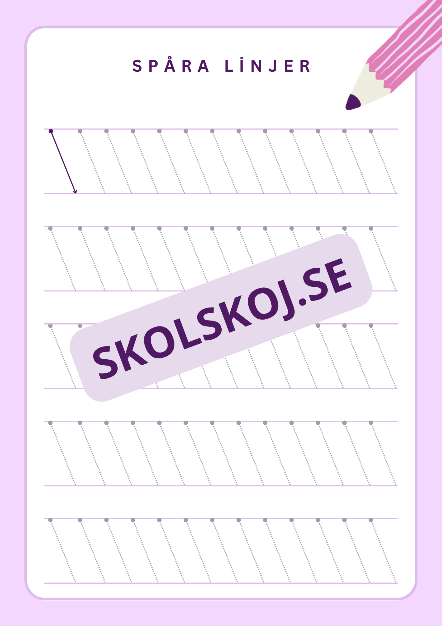 Jag tränar på att spåra linjer- Häfte