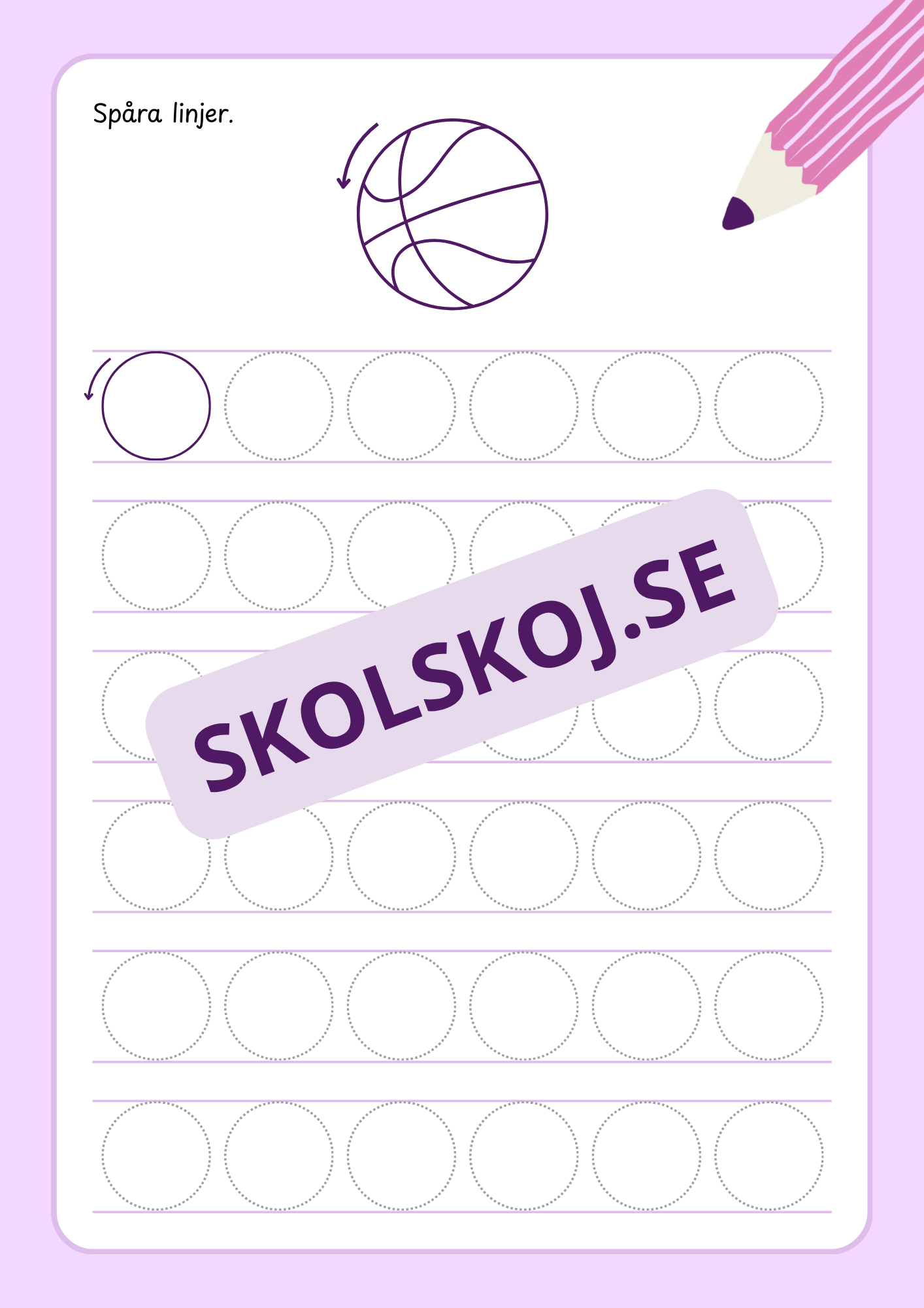 Jag tränar på att spåra linjer- Häfte
