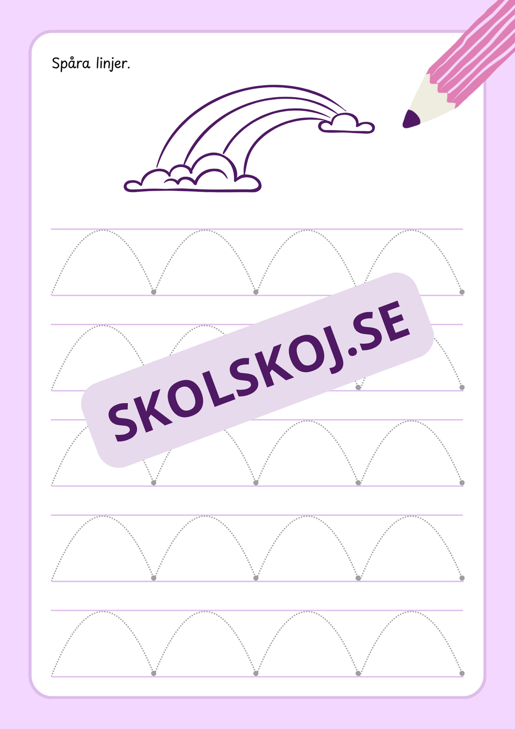Jag tränar på att spåra linjer- Häfte