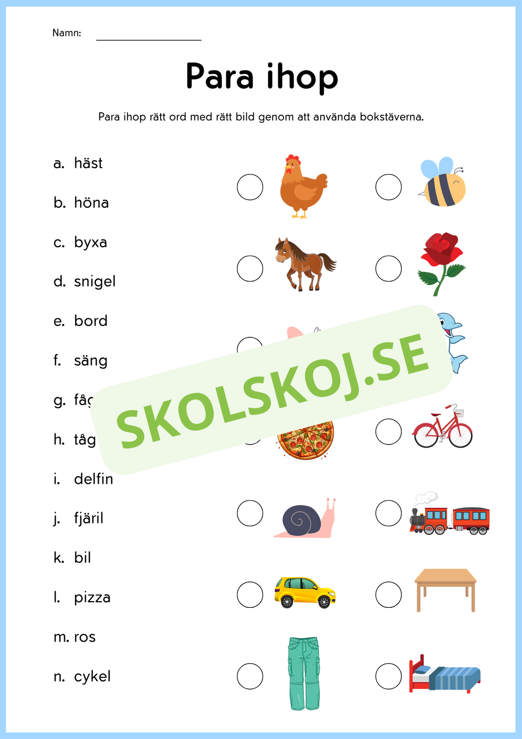 Jag tränar på ord