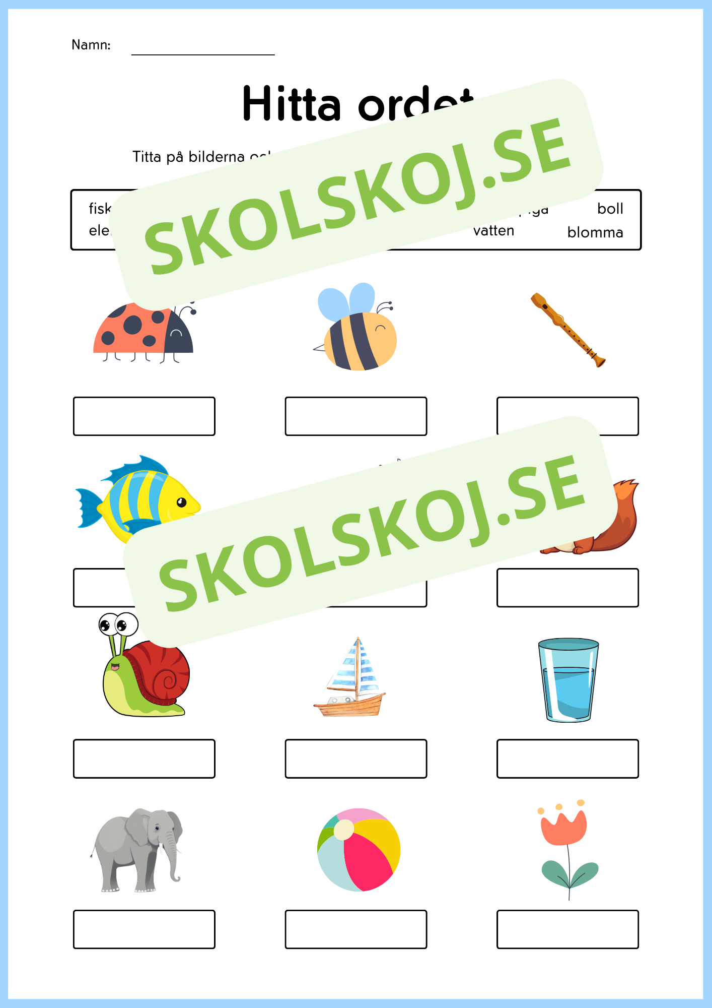 Jag tränar på ord