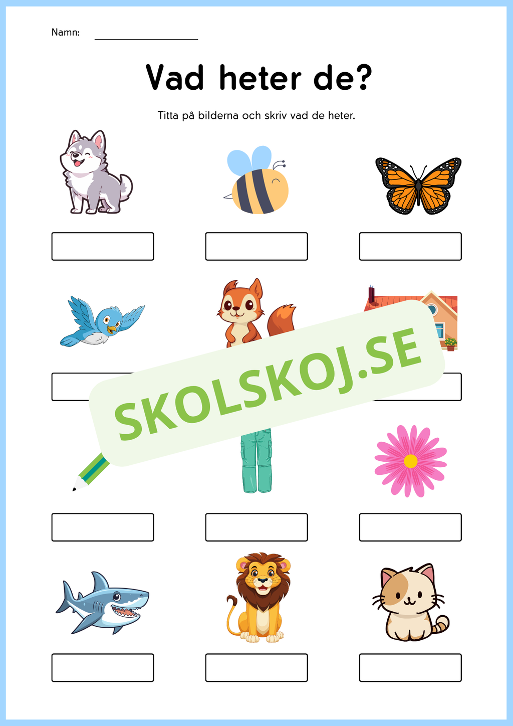 Jag tränar på ord