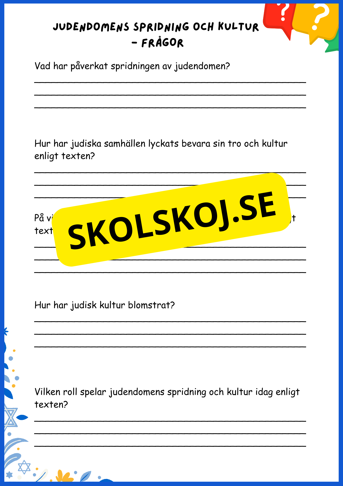 Judendomen - Tro, historia och traditioner