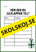 Julens skrivuppgifter