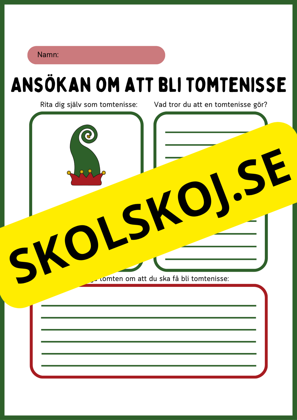 Julens skrivuppgifter