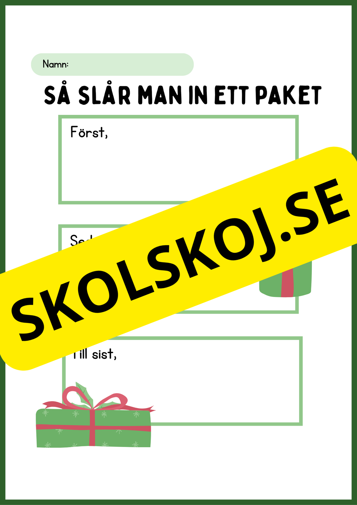 Julens skrivuppgifter