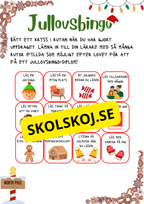 jullovsbingo och diplom