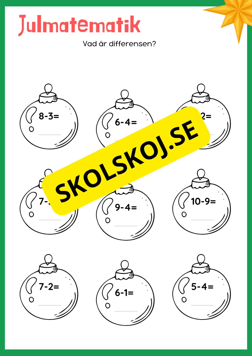 Julmatematik - Addition och subtraktion