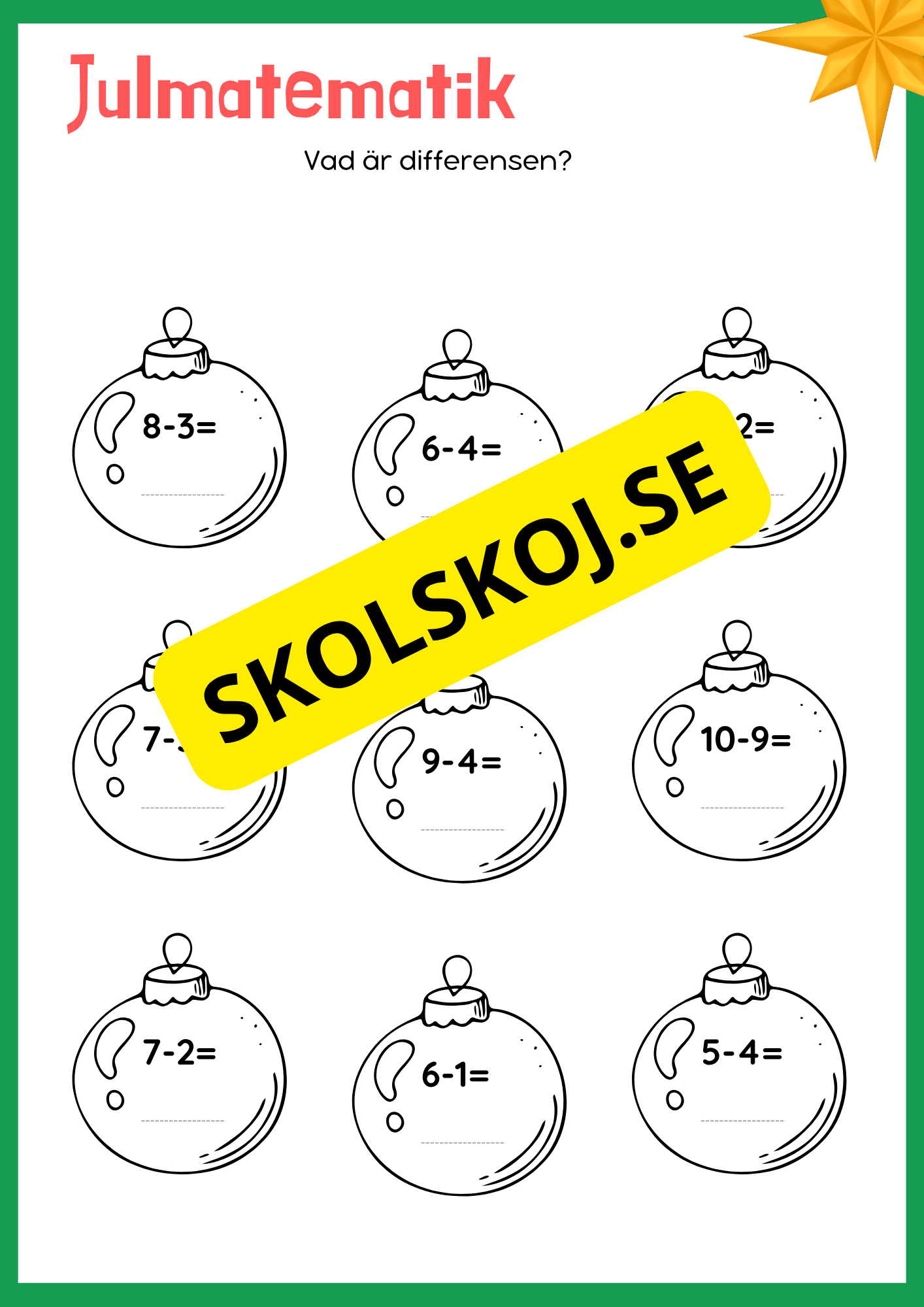 Julmatematik - Addition och subtraktion
