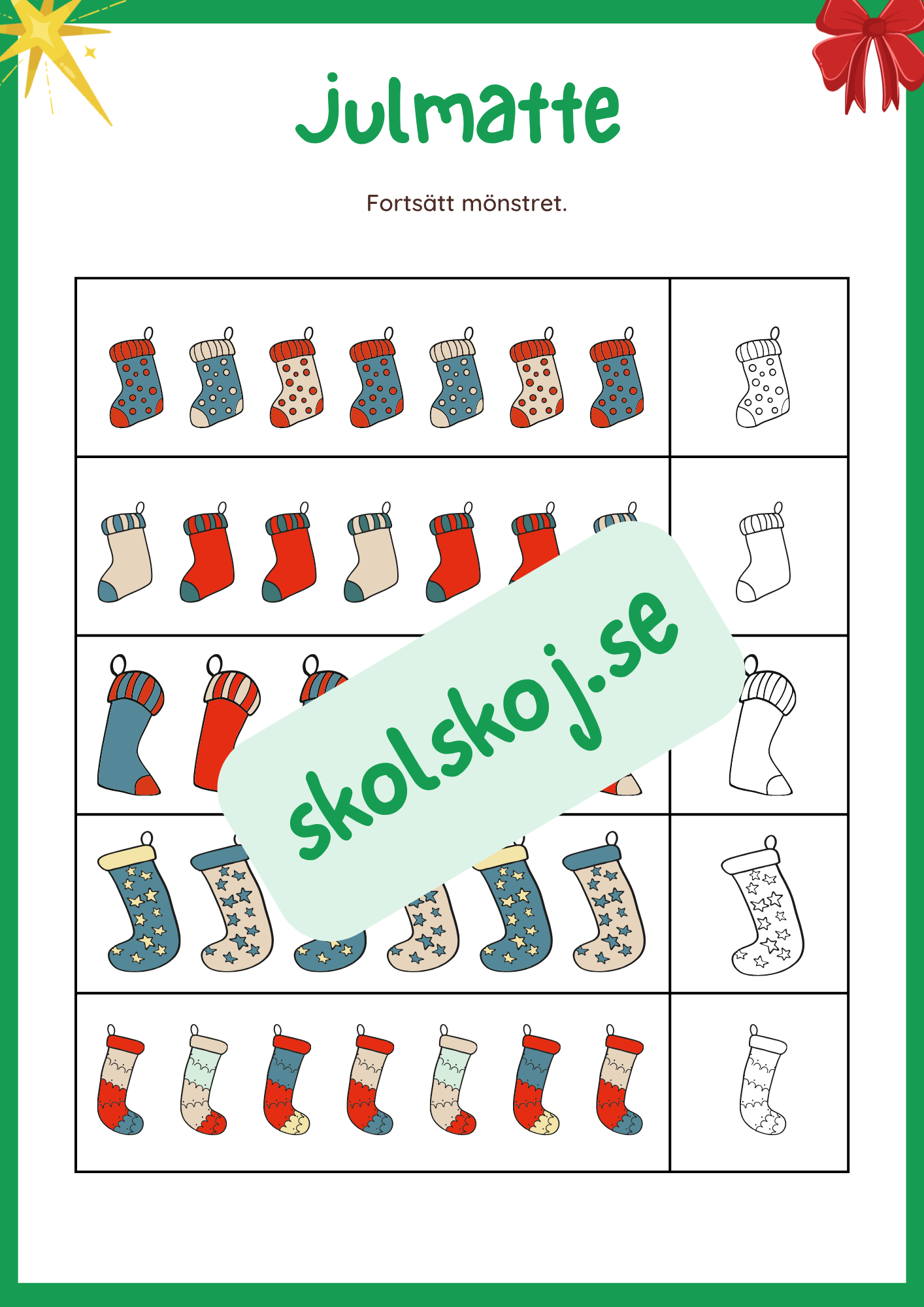 Julmatte - Förskoleklass - Årskurs 1