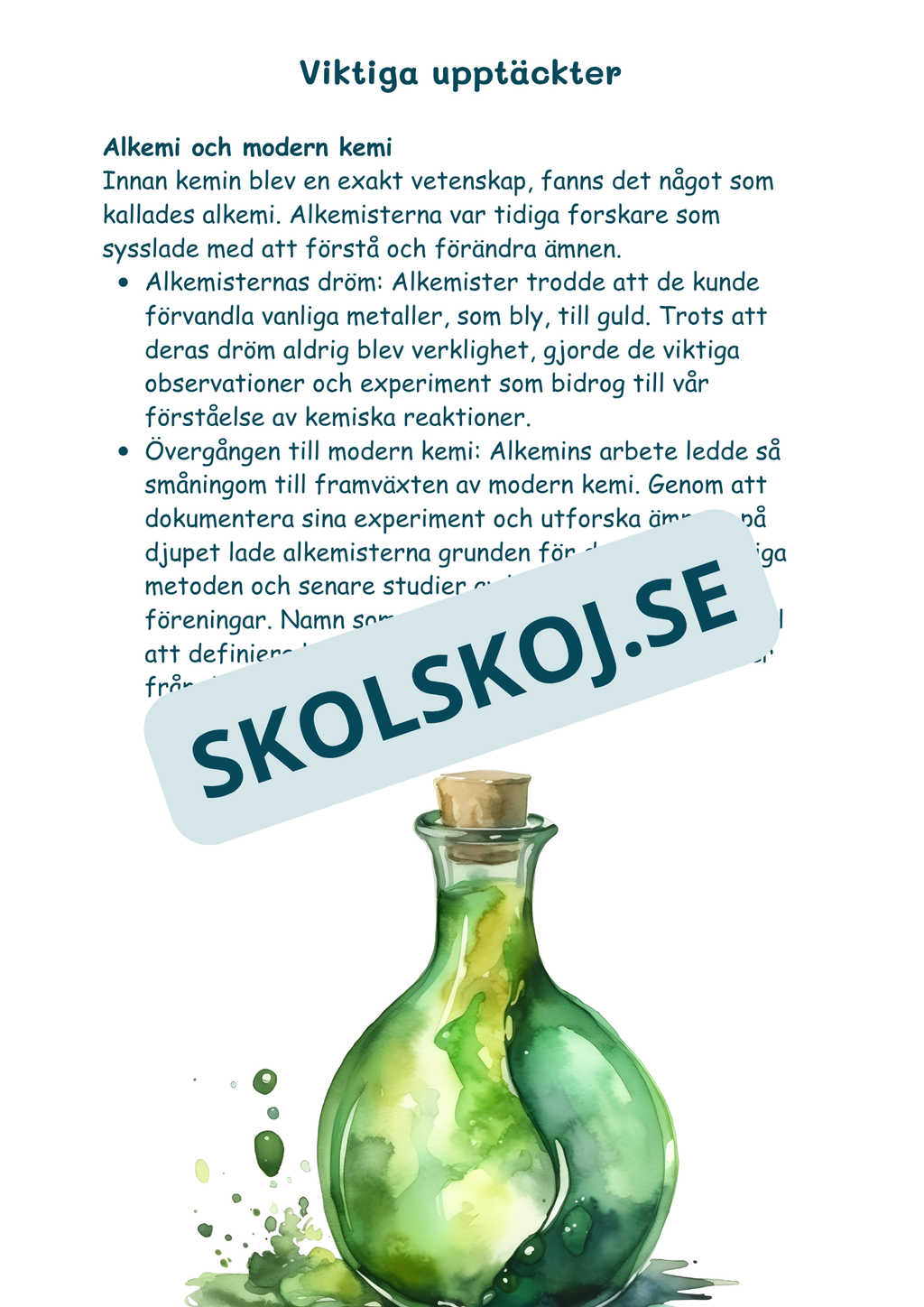 Kemi i vardagen - Årskurs 4 - 6 (22 sidor)