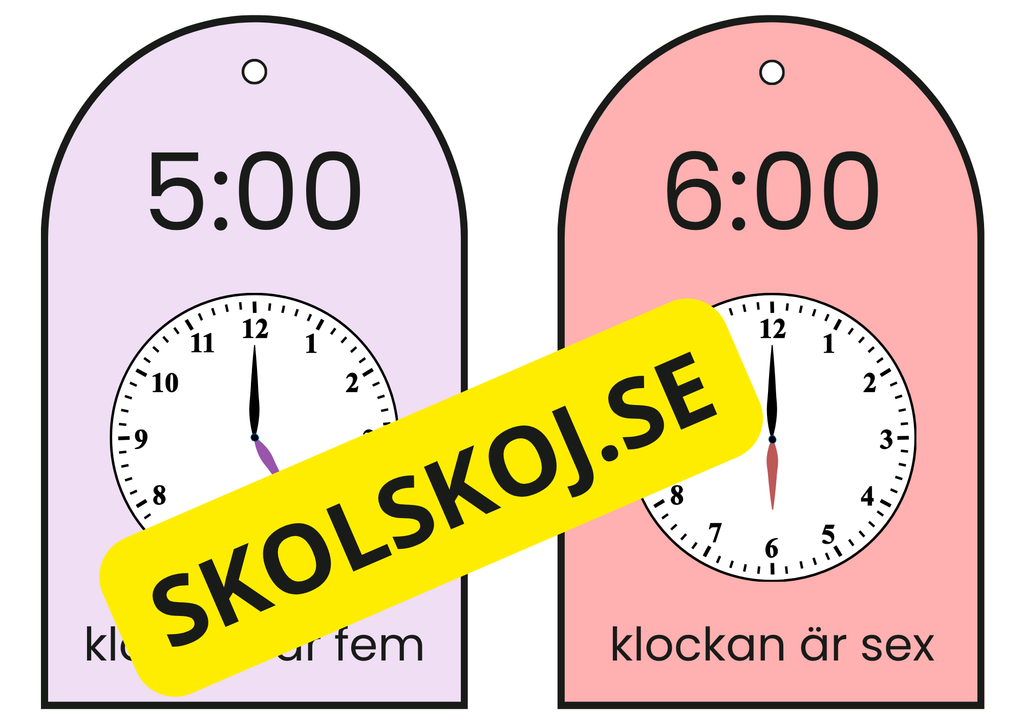 Klockan – hela timmar (kort)
