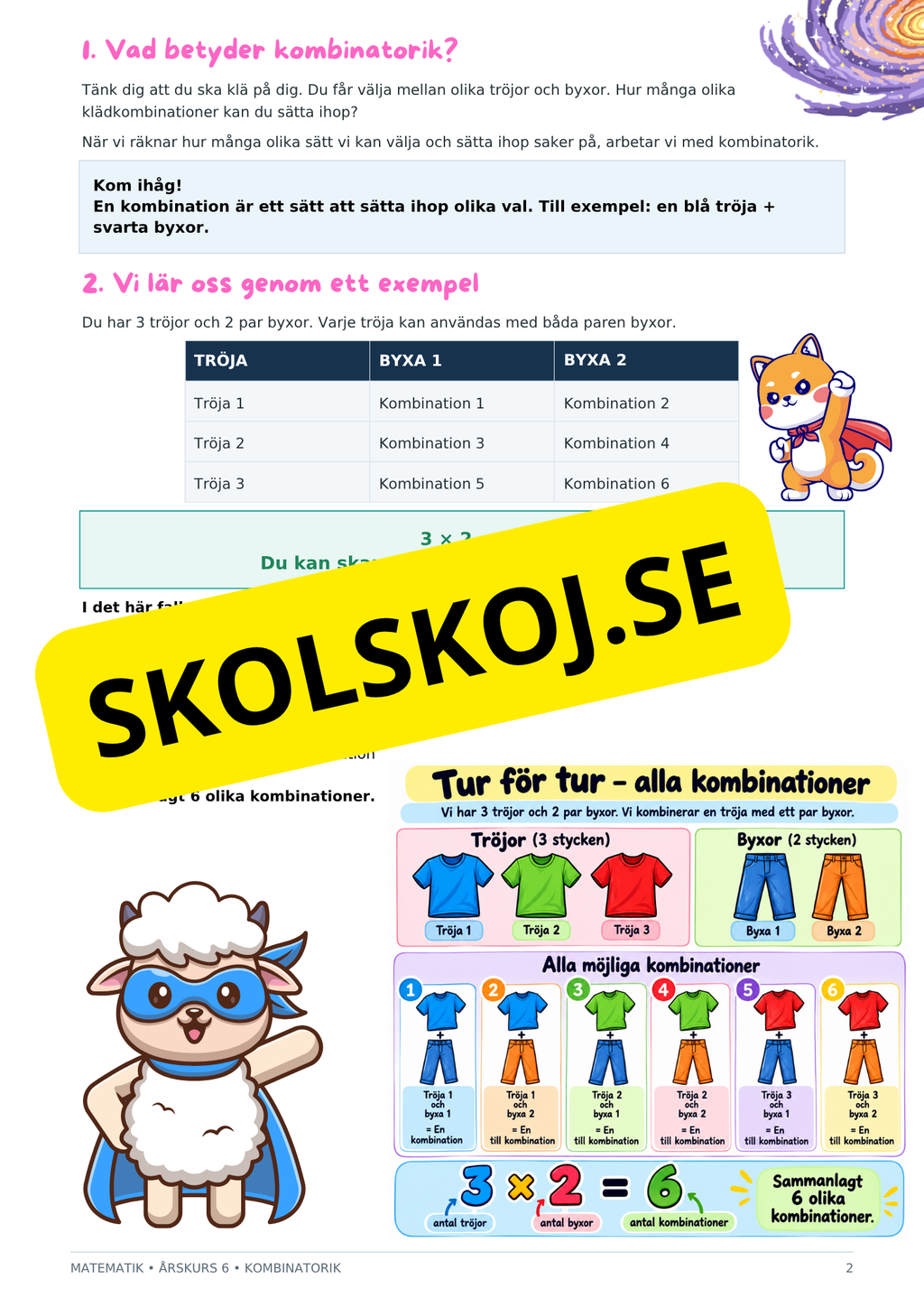 Kombinatorik - Årskurs 6