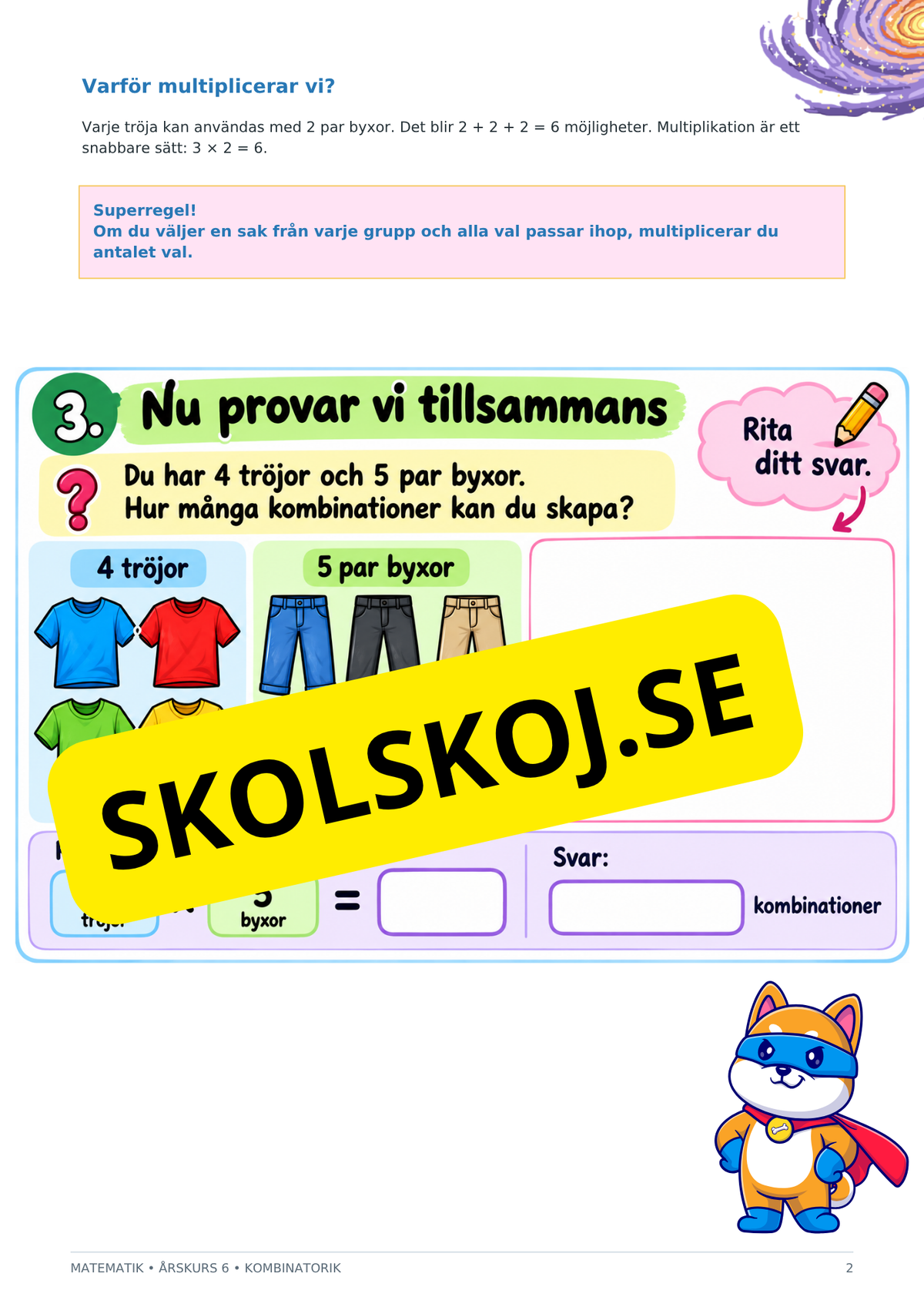 Kombinatorik - Årskurs 6