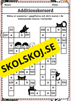 Korsord med addition