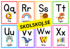 Kort med alfabetet