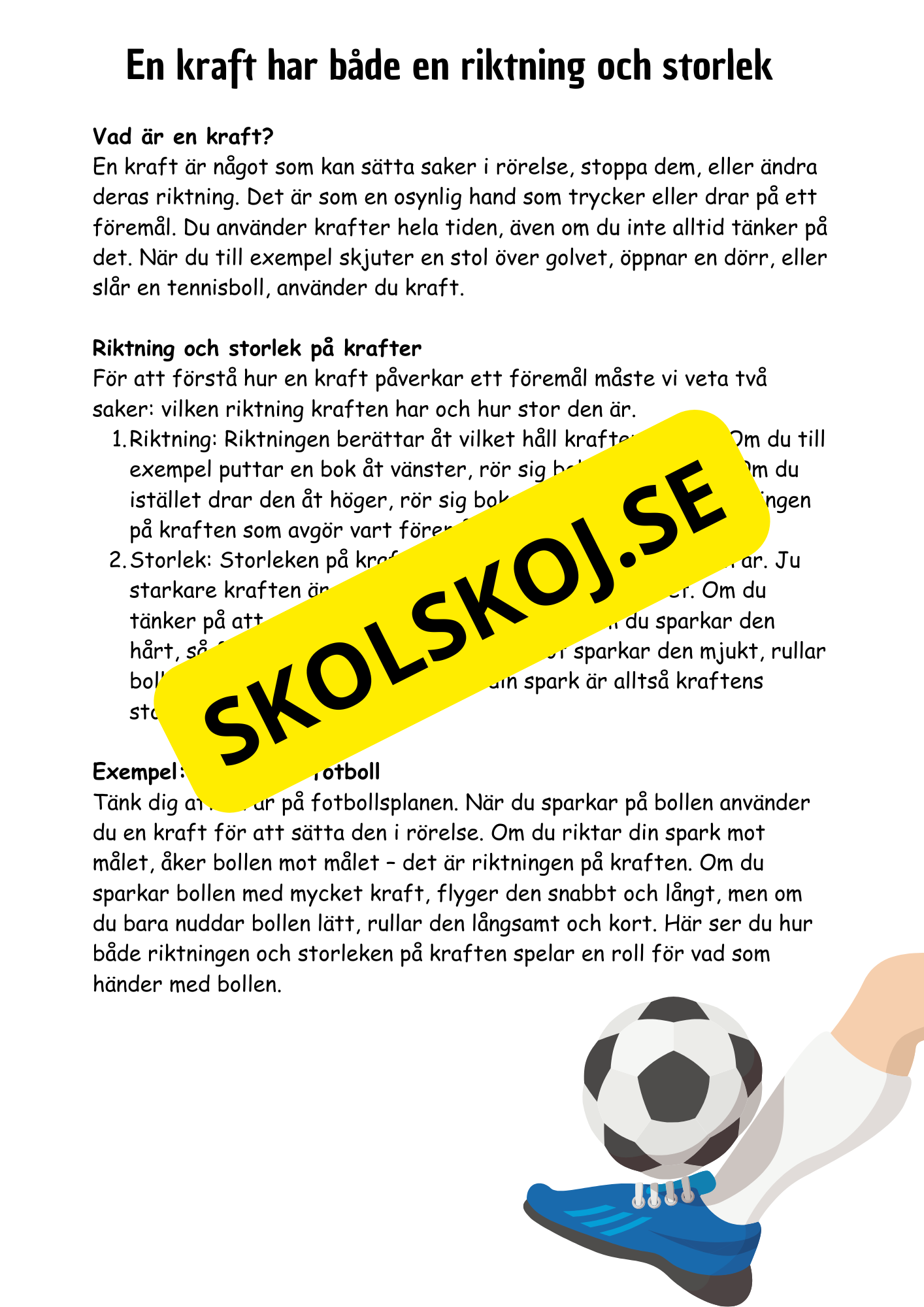 Krafter och rörelse - Årskurs 3 - 6