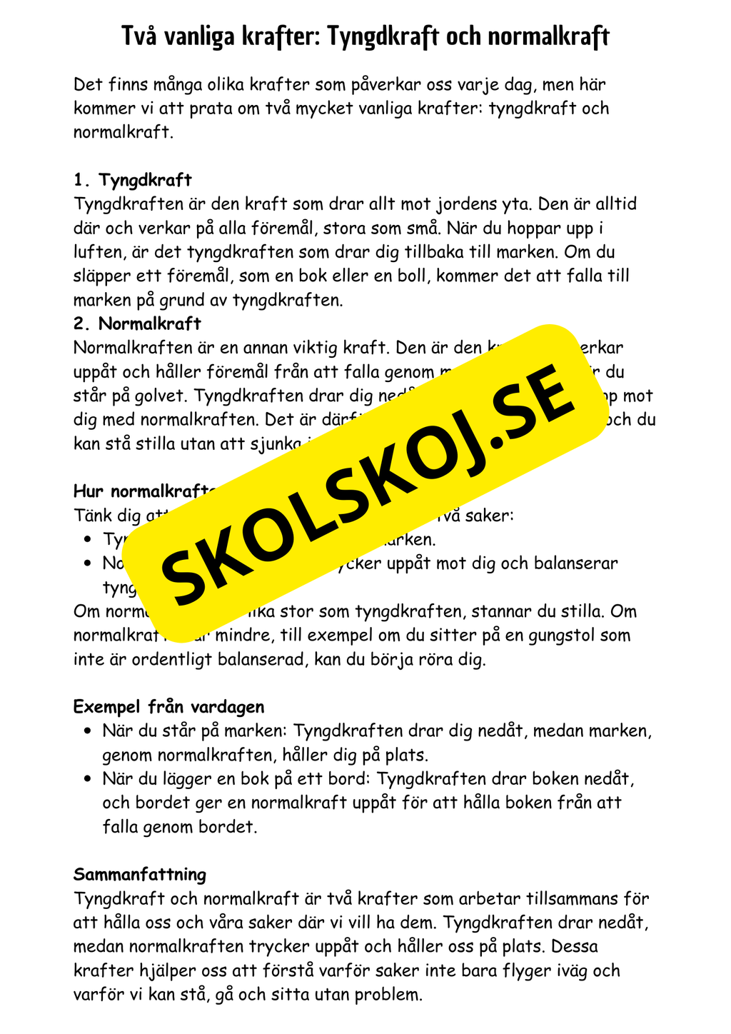 Krafter och rörelse - Årskurs 3 - 6