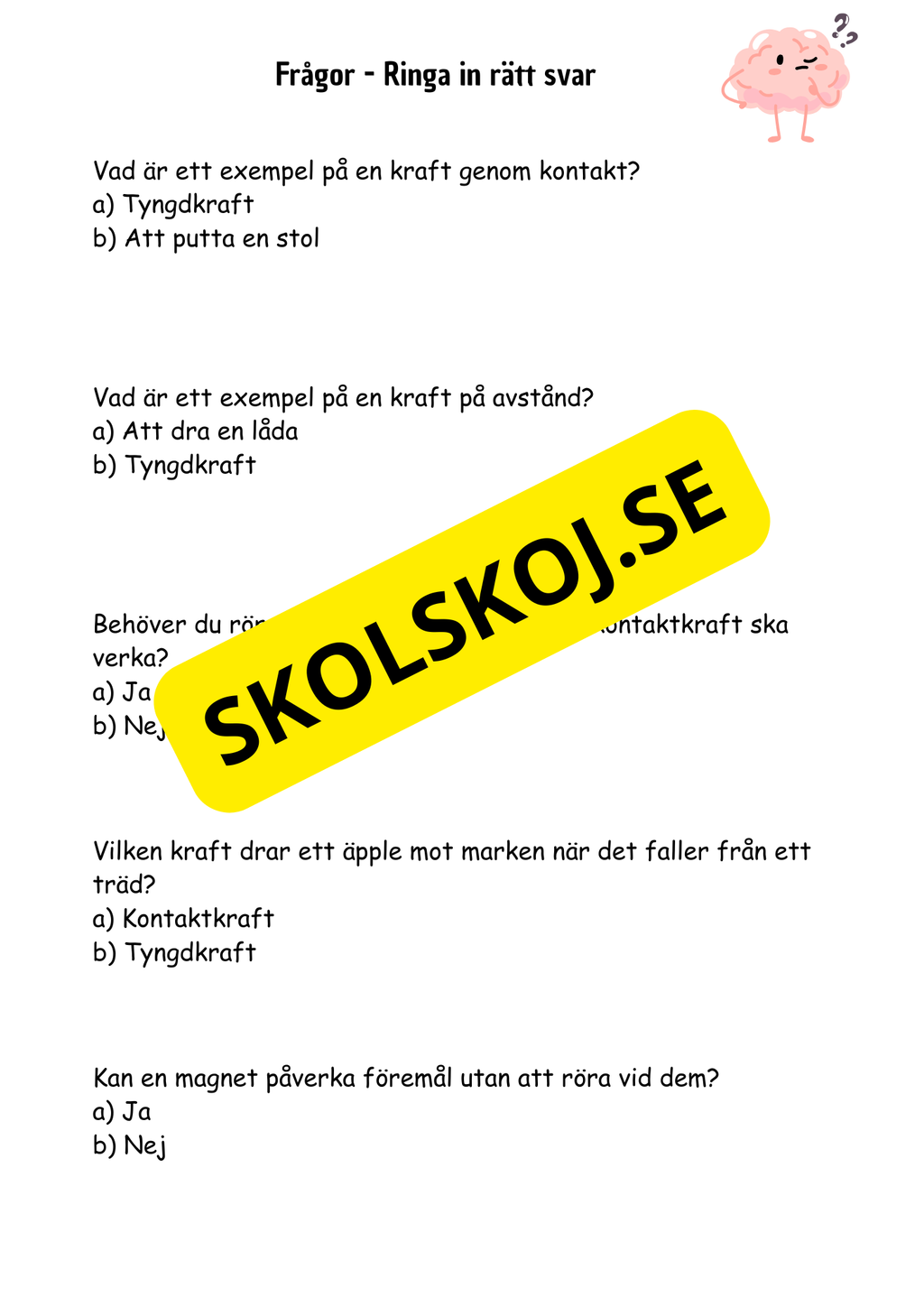 Krafter och rörelse - Årskurs 3 - 6