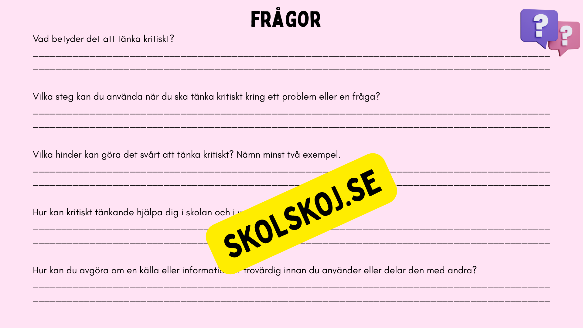 Kritisk tänkande - Presentation