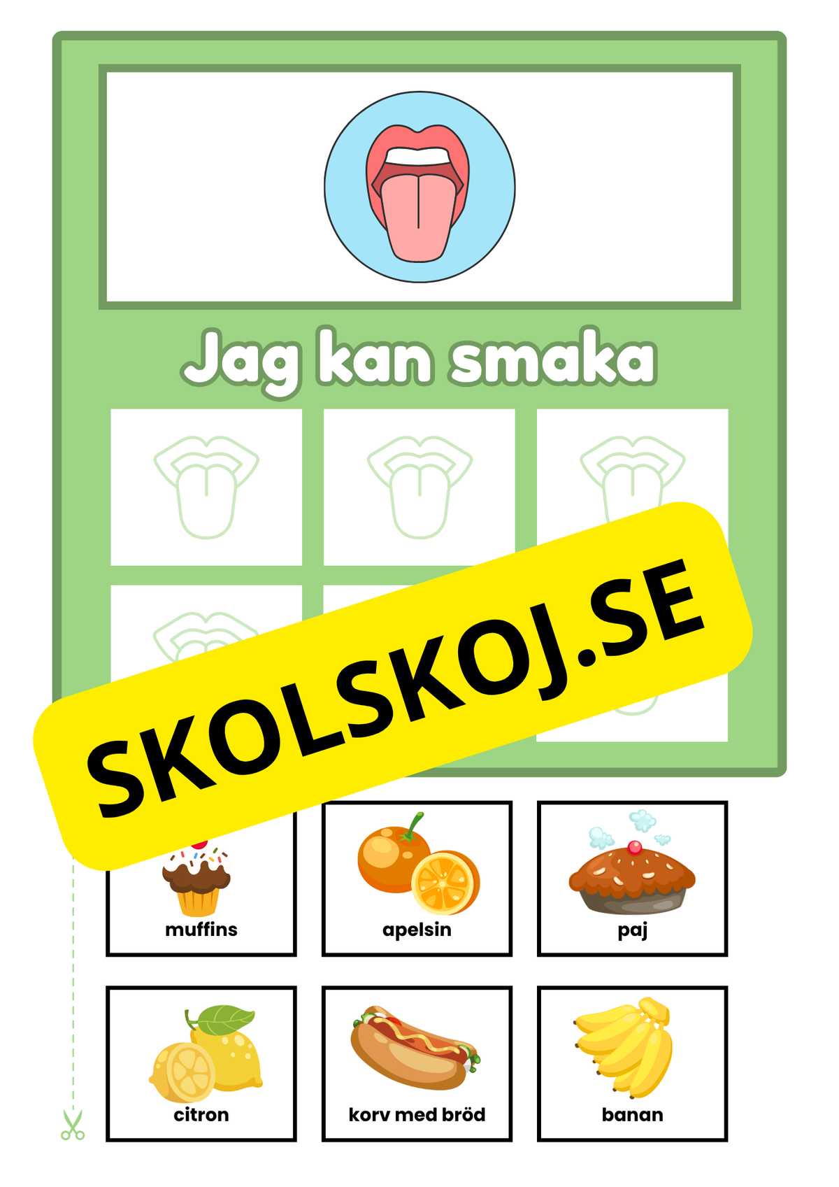 Kroppens sinnen - Sortera i kategorier