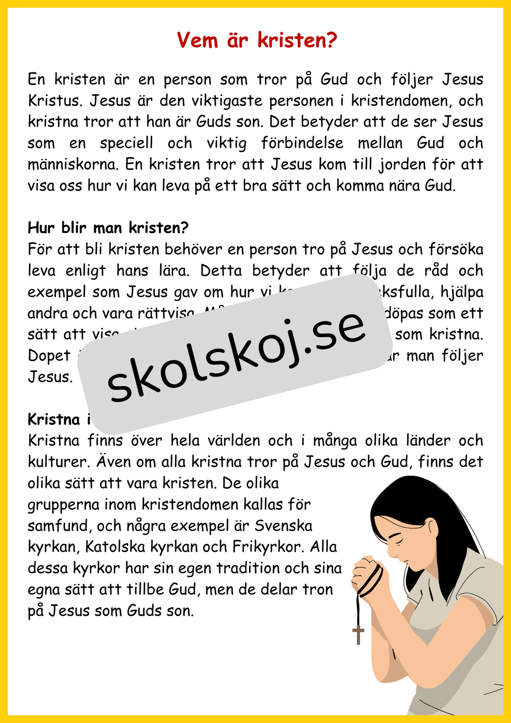 Kyrkan och dess betydelse - Årskurs 4 - 6