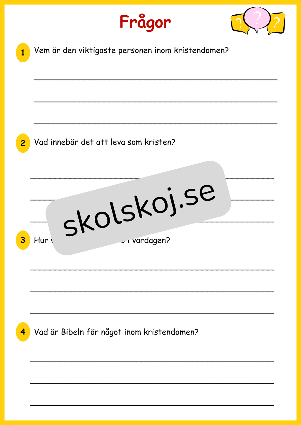Kyrkan och dess betydelse - Årskurs 4 - 6
