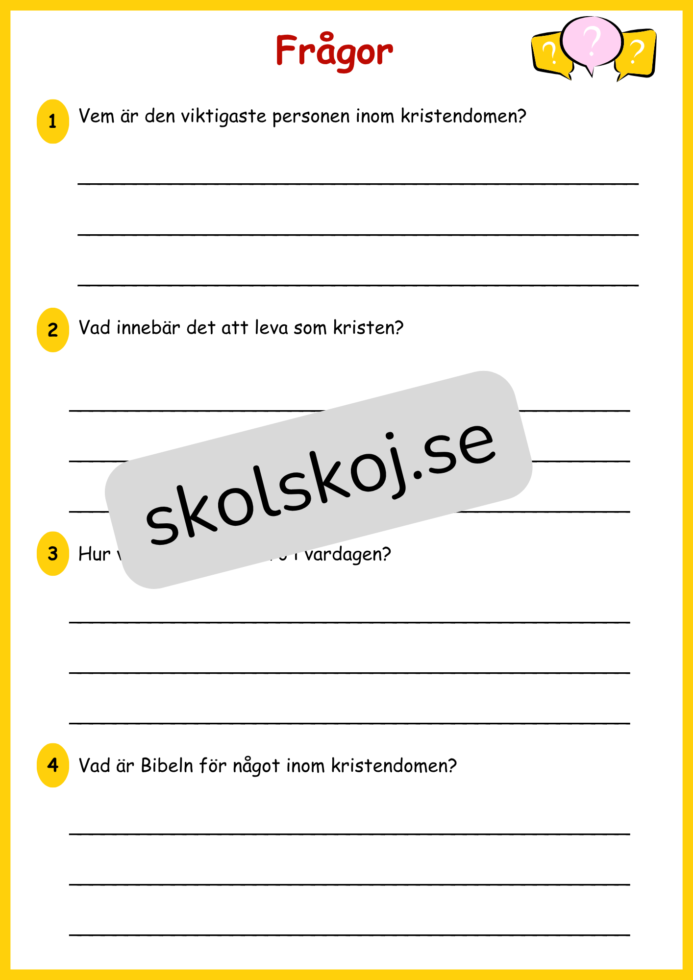 Kyrkan och dess betydelse - Årskurs 4 - 6