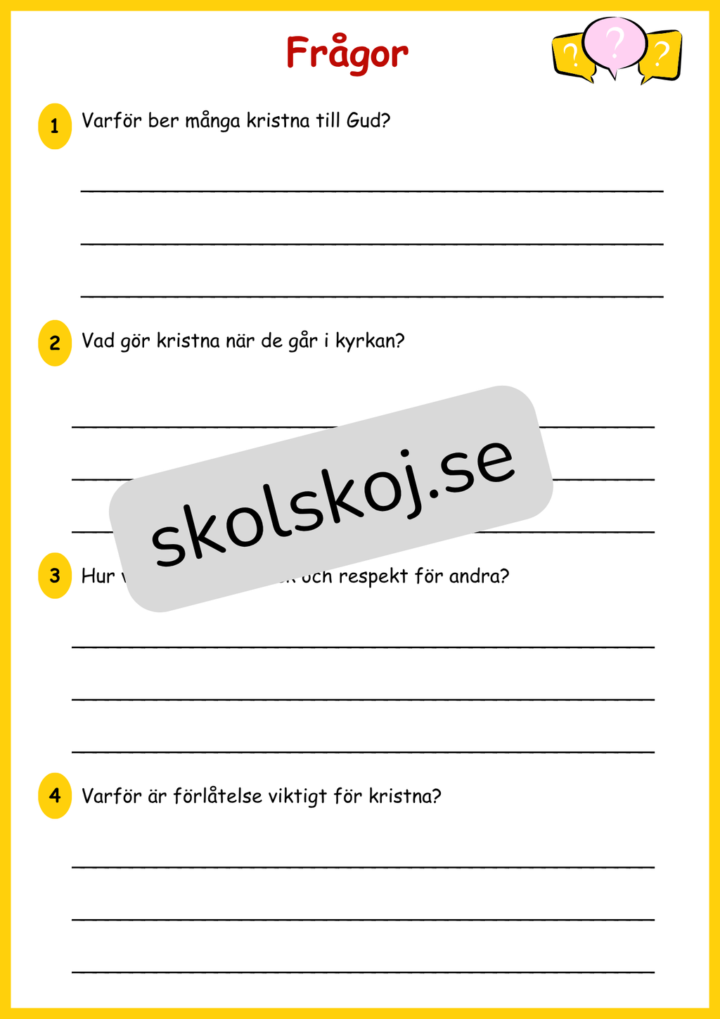 Kyrkan och dess betydelse - Årskurs 4 - 6