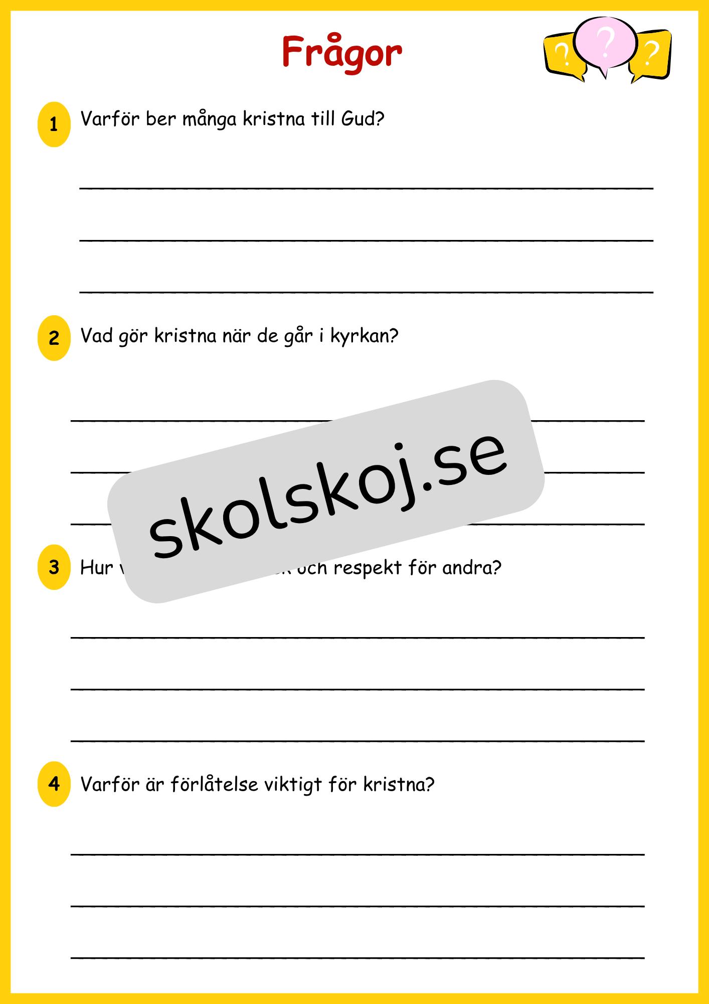 Kyrkan och dess betydelse - Årskurs 4 - 6