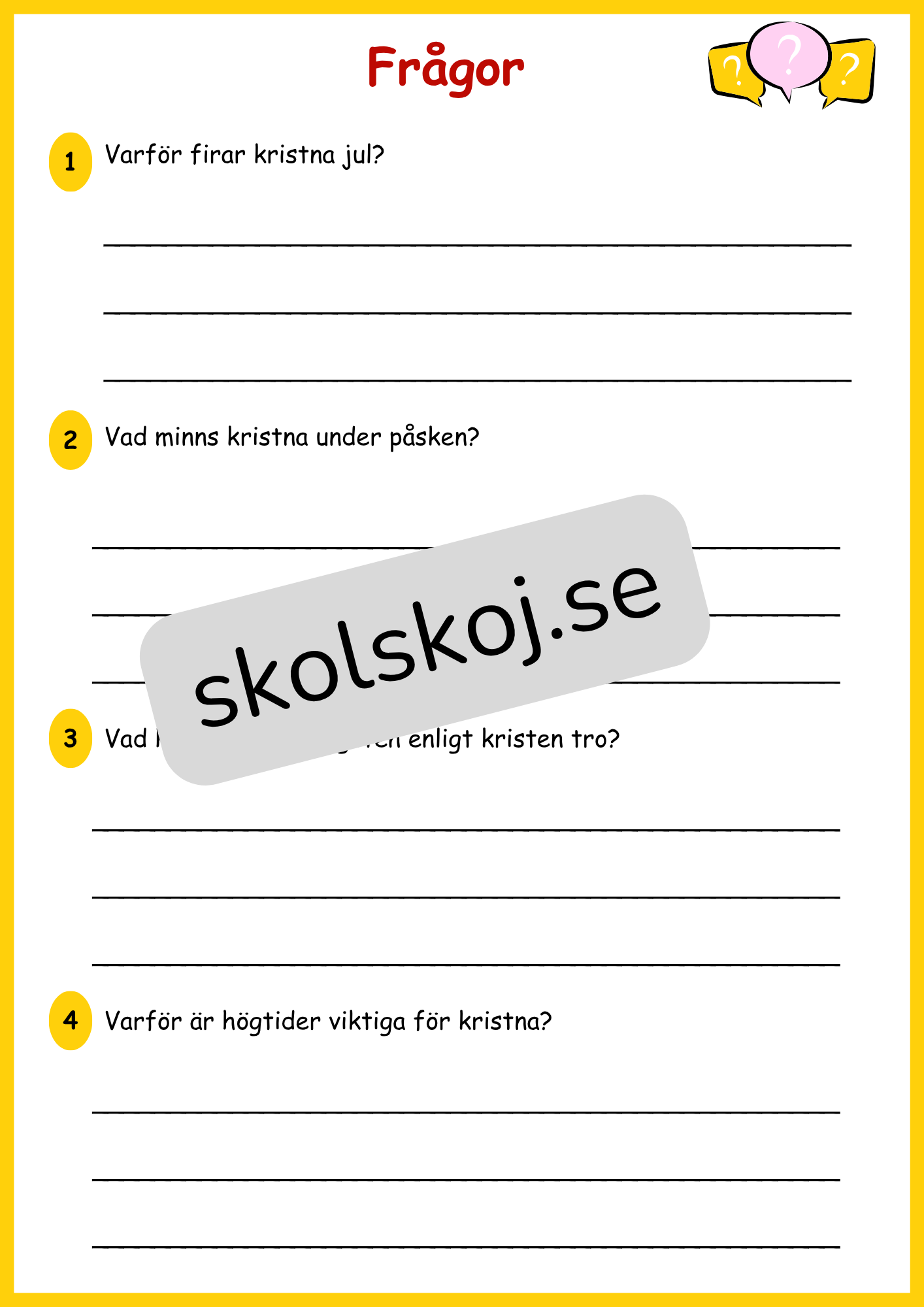 Kyrkan och dess betydelse - Årskurs 4 - 6