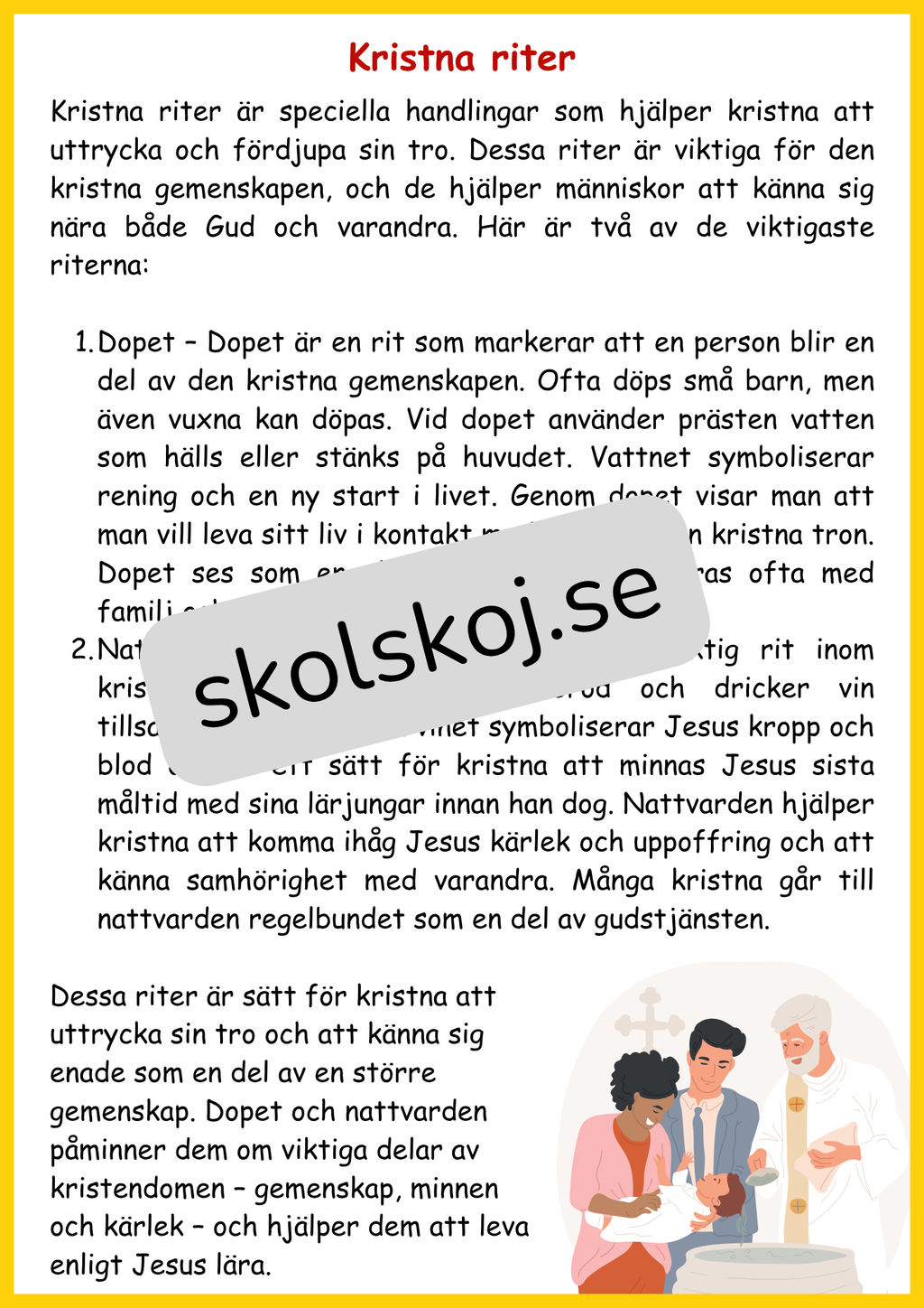 Kyrkan och dess betydelse - Årskurs 4 - 6