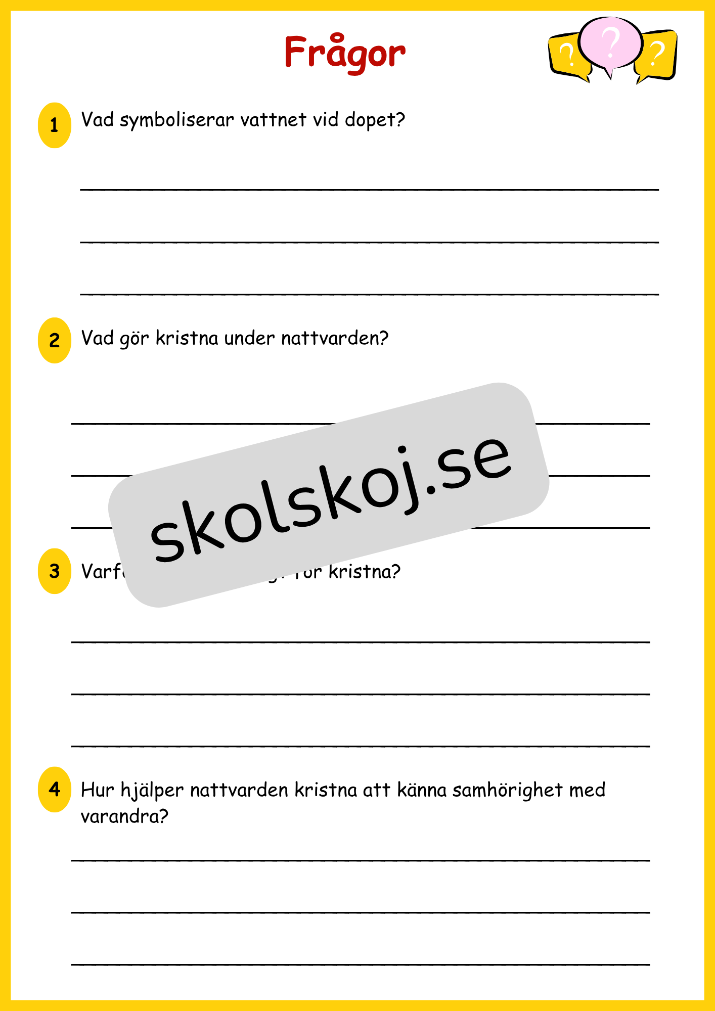 Kyrkan och dess betydelse - Årskurs 4 - 6