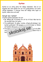 Kyrkan och dess betydelse - Årskurs 4 - 6